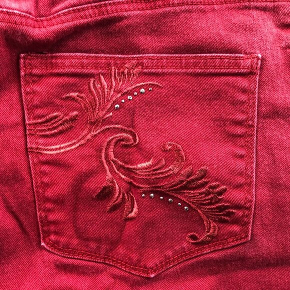 Lee Womens Jeans Size 6 Medium Classic Straight Leg Casual Mid Rise Red Denim - Picture 12 of 15